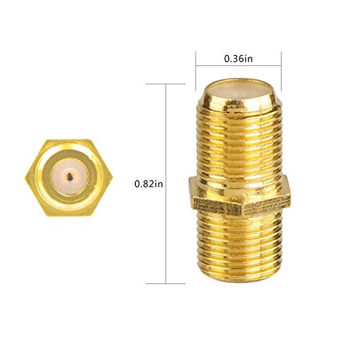 VCE Coaxial Cable Connector, RG6 F-Type Gold Plated Adapter Female to Female Coax Extender TV Cables, 5-Pack