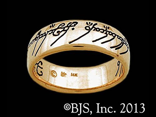 Lord of the Rings The One Ring of Power in 18g Gold Black Script