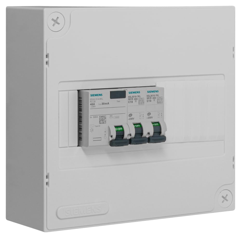 SIEMENS SIE037310 Single Row Switch Panel 40 A Type AC 30 mA Differential Switch 10 A + 16 A Circuit Breaker Plastic