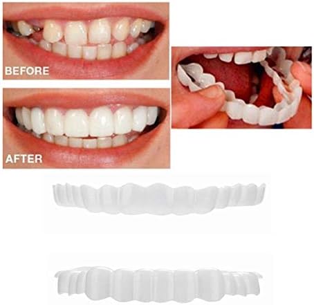 Halloween Accessories, Kehome Braces Mouthguard Denture Teeth Cosmetic Comfort Fit Flex With Free Dental Tools Hot Sale (Teeth Top + Teeth Buttom)