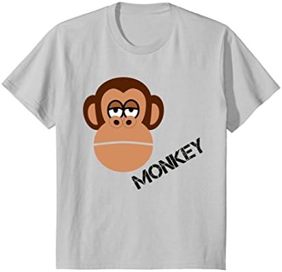 Kids Monkey Chimp Chimpanzee T-shirt Boys Girls Youth Child 4 Silver