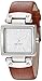 Nine West Women's NW/1339SVHY Square Silver-Tone Honey Strap Watch