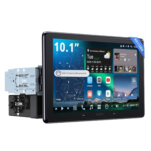 ATOTOZONE X10 10 Inch Android Car Radio, Floating Screen, 1 DIN / 2 DIN, AI Agent & AI Vision, LiveView Re-bike, Parking Surveillance, 4G LTE, 8G+128G, Audio 7.1.2 ch, CarPlay & Android Wireless Car