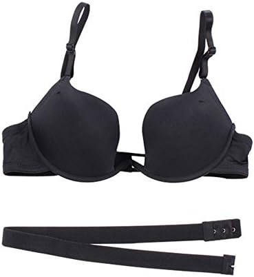 DayUP Fashion Sexy Women Bra Deep U Push Up Backless Bra Underwear Black 34