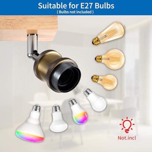 ANWIO Retro Ceiling Lamp, 3-Way Ceiling Lights for Bedroom, Kitchen and Living Room with E27 Bases, Adjustable, Bronze, 40W, 1080 Lumen, LED, White
