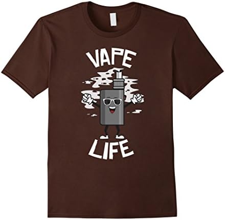 Mens Vape Life T-shirt Present for Vapers 3XL Brown