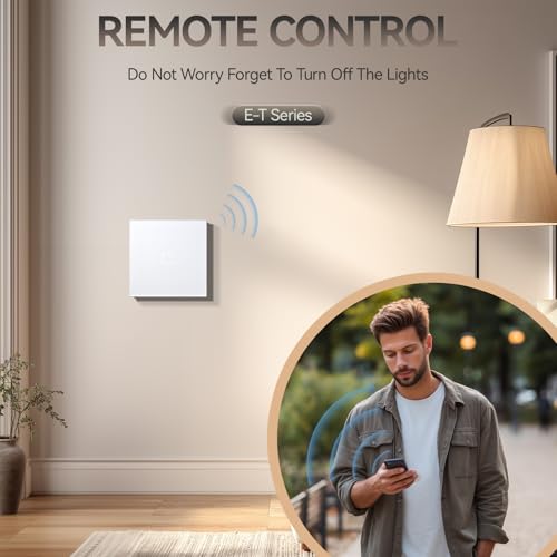BSEED Smart Wall Touch Switch, Glass Panel, Push Button with LED Lights, Easy to Clean, E-Series, 1 Gang 1 Way, 86 mm White