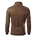 Canserin Hot Sale! Men Jacket, 2017 Fashion Mens Classic Slim Designed Lapel Cardigan Coat Sweatshirt Jacket (L, Coffee)