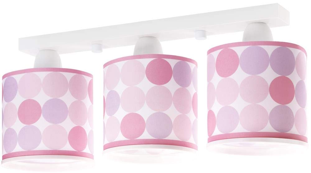 Dalber 62003S 3 Light Ceiling Lamp, Pink