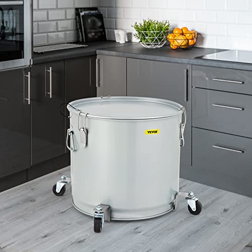 VEVOR Fryer Grease Bucket, 15.9 Gal/60 L, Coated Carbon Steel Oil