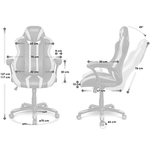 Empire-Gaming-Poltrona-Gamer-Racing-600-Series-Bianca-Modello-sedia-avvolgente-sport-Braccioli-ultra-comodi-e-morbidi