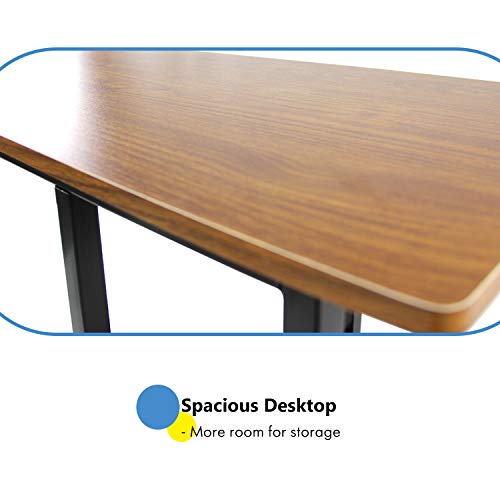 Jerry & Maggie - Movable Desk Office Home Desk Laptop Desk Lapdesk with 4 Wheels Flexible Wooden Stand Desk Cart Tray Side Table for Bed - Black & Natural Wood Tone - Thumbnail 5