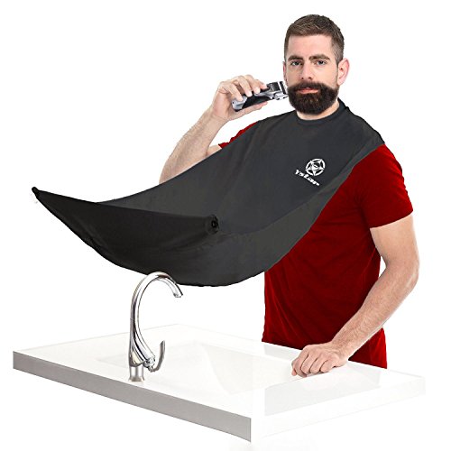 Ystar Beard Bib - Hair Clippings Catcher, Grooming Cape Apron, for Man Shaving-(Black) - Thumbnail 7