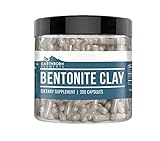 Bentonite Clay Detox Supplements, 200 Capsules (1,500 mg per Serving) by Earthborn Elements, Internal Cleanse, All-Natural Detoxification, Food & USP Pharmaceutical Grade, Lab Tested