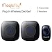 Magicfly Expandable Wireless Doorbell Chime Kit 1000-feet Range 52 Melodies, No Batteries Required for Receiver(1 Push Remote Button+2 Door Chime) Black