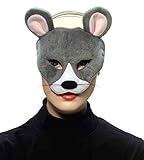 Forum Novelties Deluxe Plush Gray Mouse Animal Half Mask