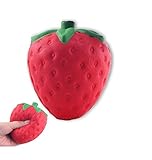 Huastyle 11.5CM Jumbo Squishy Slow Rising Strawberry Cute Straps Charms Kawaii Pendant Bread Kids Toy