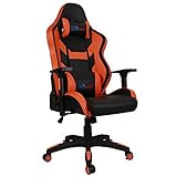 [Upgrade to Large Size] Kinsal Large Size Big and Tall Racing Chair, Executive Gaming Chair High-back Ergonomic Chair Swivel Chair, Leather Office Chair Including Headrest and Lumbar Support (Orange)
