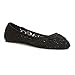 Twisted Womens SAGE Flower Crochet Ballet Flat with Bow
