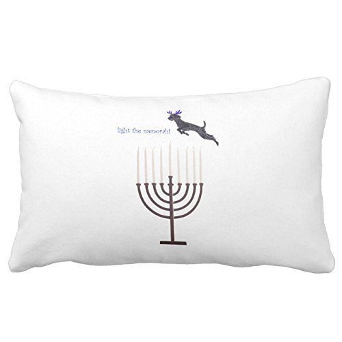 Hanukkah Menorah Poodle Dog Reindeer Candles Pillows 20In * 30In 2 Sides Bedding Sofa Cushion Cover Pillow Case Pillowcase