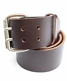 Mens Heavy Duty Dark Chocolate Brown Leather Belt 2