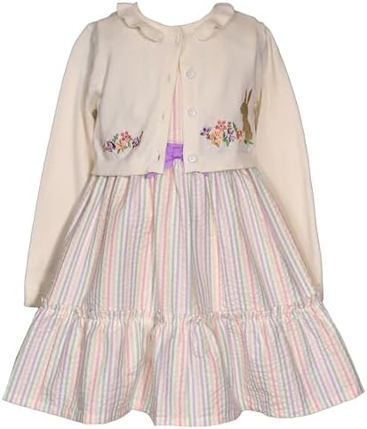 bonnie jean embroidered dress Bonnie Jean Toddler Girls Long Sleeve Denim Embroidered Dress, 4T, Cotton