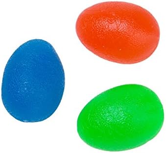 Set of 3 Finger Resistance Exercise Squeeze Eggs - Hand Grip Strengthening Stress Relief Therapy Squishy Balls