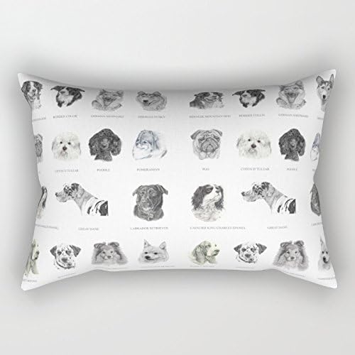 Dogs Throw Cushion Covers 16 X 24 Inches / 40 By 60 Cm Best Choice For Lover Pub Sofa Monther Drawing Room Study Room With Twice Sides