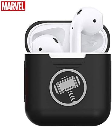 AirPods Case Marvel Avengers Case for AirPods Protective Silicone AirPods Case Compatible with Apple AirPods 1 & 2, Marvel AirPod Case (Black Thor)