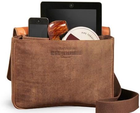 Stokkebye 4th Generation Pipe Accessories Pouch Hunter Brown Suede Messenger Bag