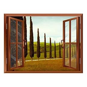 Tuscan Countryside with Cypress and Meadow Removable Wall Sticker/Wall Mural - 24"x32"
