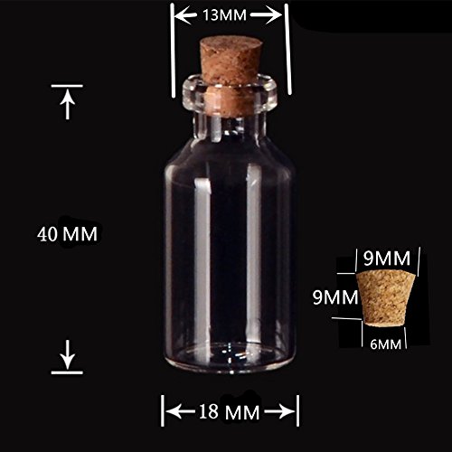 Yesker IPV023 Package of 24 Small Mini Glass Jars with Cork Stoppers