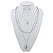 BOCAR New Fashion 3 Layer Jewelry Set Long Chain Pendant Bead Necklace Earring for Women