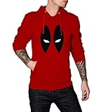 Red Deadpool Pullover Hoodie Merchandise | Red Eye Mask, XL