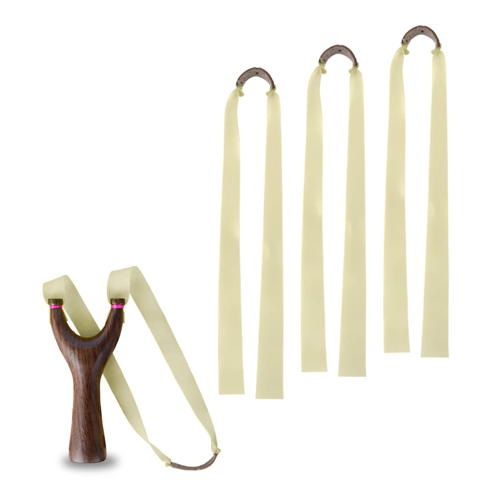 12 Pieces Slingshot Flat Rubber Bands 1mm Thickness, Elastic Rubber Band Bungee Replacement for Slingshot Catapult Huntin，Hunting Catapult Elastic Bungee（plain colour）