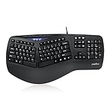 Perixx PERIBOARD-512II B, Ergonomic Split Keyboard - Black - Wired USB Interface - Natural Ergonomic Design - Bulky Size 20.16"x10.39"x2.44" Dimension