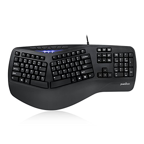Perixx PERIBOARD-512II B, Ergonomic Split Keyboard - Black - Wired USB Interface - Natural Ergonomic Design - Bulky Size 20.16