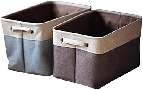 [2-Pack] Rectangular Storage Bin Decorative Collapsible Organizer Basket with Handles-for organizing Baby Toys Bins, Kids Toys, Baby Clothing, Children Books, Gift Baskets