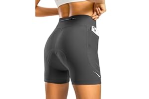 Bikewa Women's 4D Padded Bike Shorts High Waist Cycling Underwear for Women Road Bicycle Biking Shorts with Zipper Pockets