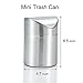 Amteker Mini Countertop Trash Can, Brushed Stainless Steel Table Desk Trash, Swing Top Trash Bin 1.5 L / 0.40 Gal
