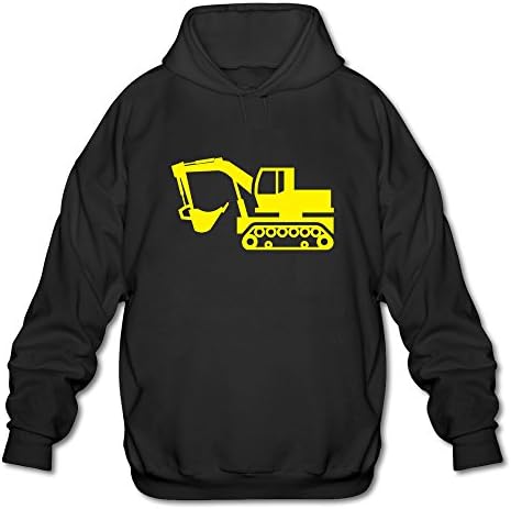 Men's Excavator Long Sleeve Hooded Sweatshirt Small Black