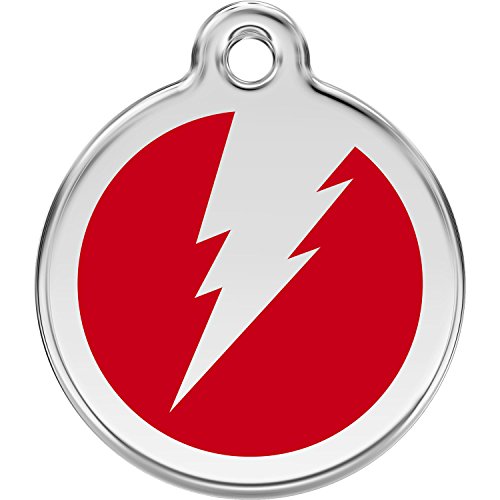 Red Dingo Personalized Flash Pet ID Dog Tag (Large Red)