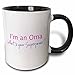 3dRose Im an Oma - Whats your Superpower - hot pink - funny gift for grandma - Two Tone Black Mug, 11oz (mug_193754_4), 11 oz, Black/White