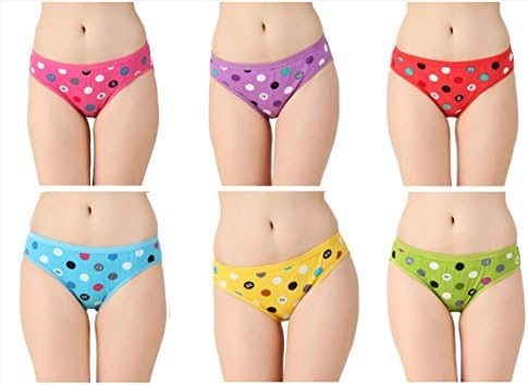 KEOTI Women's Multicolor Polka Printed Panty -(Pack of6)