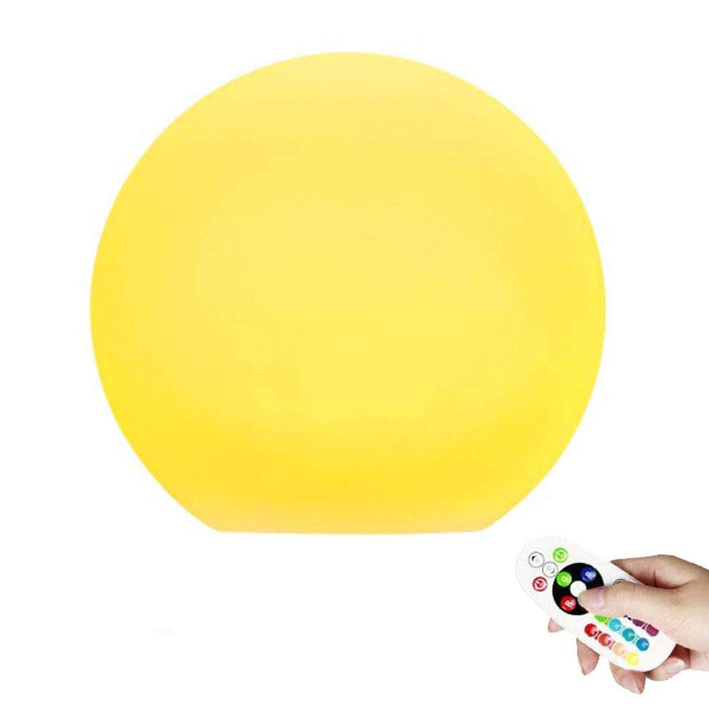 KEEDA Rechargeable Bedside Night Lamp Light, Remote Control LED Mood Ball Lights,16 Color Change Lights, 4 Flash Modes (Φ15cm)
