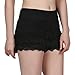 HDE Women's Lace Shorts Fitted Scallop Hem Crochet Mini Hot Pants (Black, Medium)