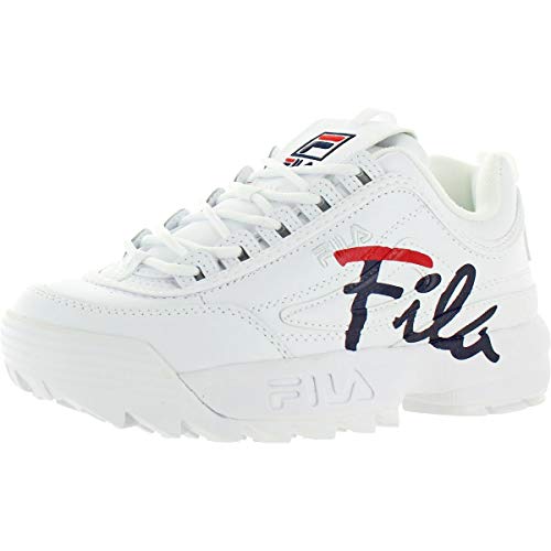 fila disruptor ii script white trainers