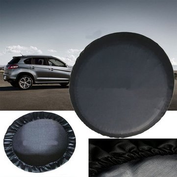 Generic 15 Inchs Black PVC Leather Spare Wheel Tire Cover Waterproof Size M For Jeep SUV Universal Car