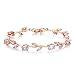FEDONA 18k Rose Gold-Plated Sterling Silver Diamond Accent Two-Tone Gemstone Tennis Bracelet Diamond Bangle Bracelet