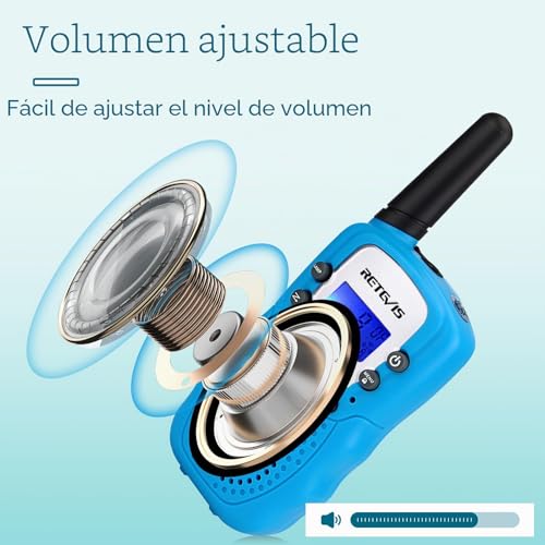 Retevis RT388 Kids Walkie Talkie PMR446 8 Channels Flashlight VOX Walkie Talkie Kids Boys Girls Childrens Walkie Talkie for Garden Toys Hiking Camping and Other Outdoor Activities(Sky Blue,1 Pair)